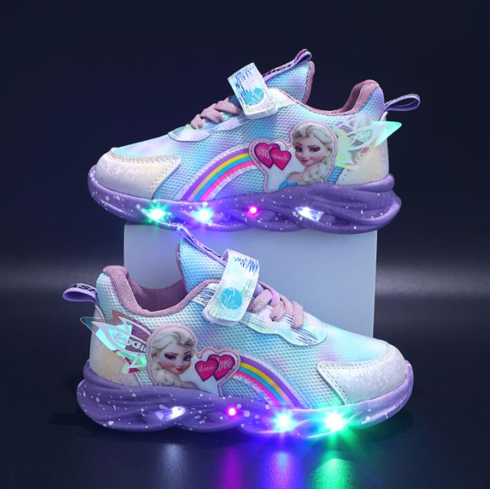 Baskets LED pour enfants avec semelle lumineuse – Chaussures de sport à paillettes pour filles avec capteur de mouvement et effets lumineux colorés | Sulvida