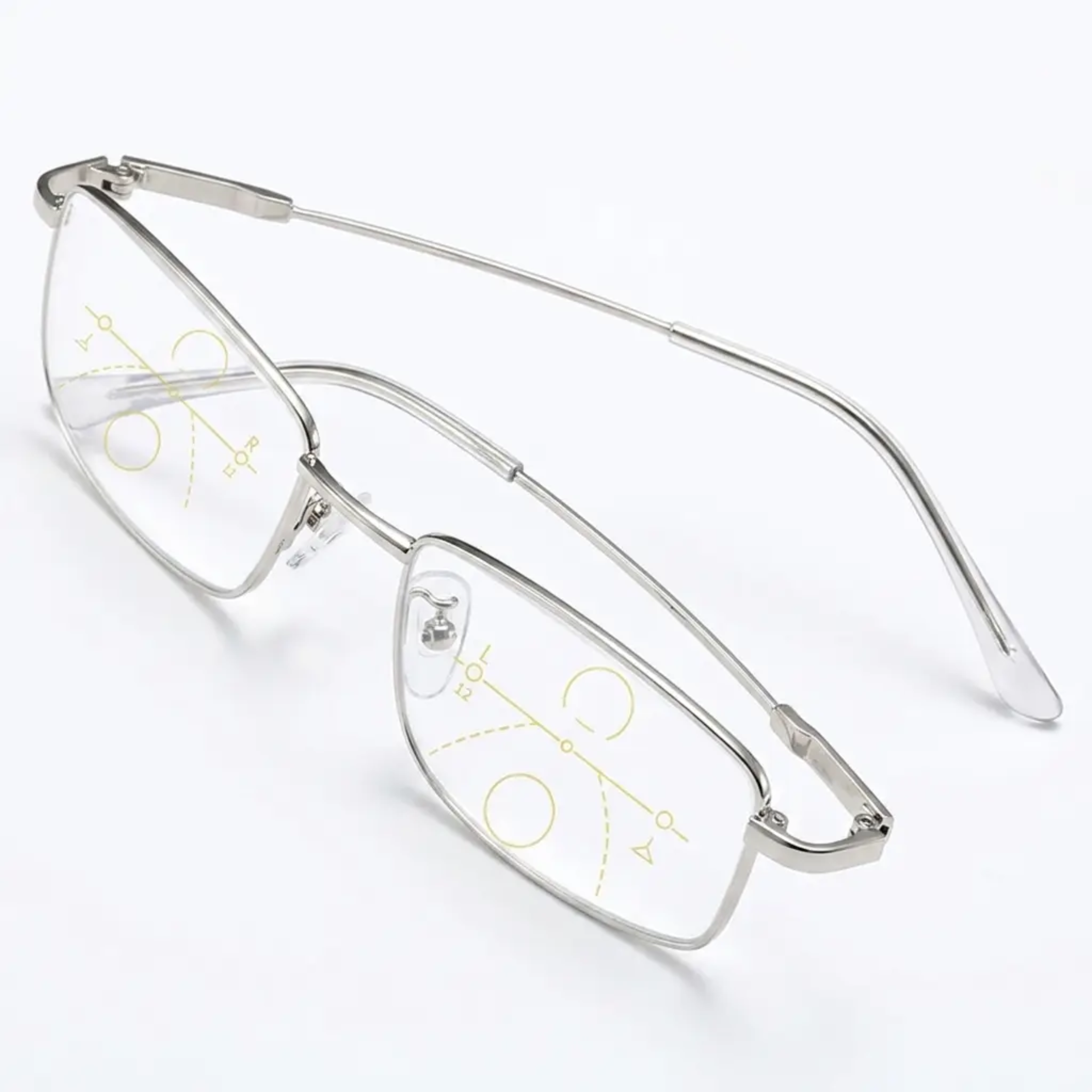 Lunettes de lecture progressives – Verres à trois zones, filtre lumière bleue, anti-reflet, monture métallique pour un confort universel | Sulvida