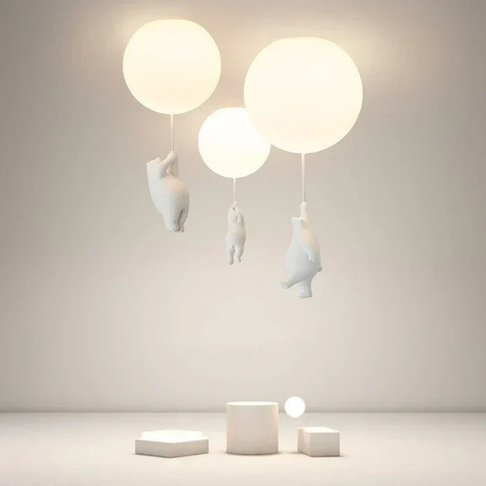 Plafonnier pour chambre d’enfant avec motif d’ours et ballon – Éclairage ludique pour chambre d’enfant et de bébé | Sulvida