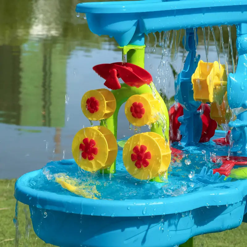 Table de jeu pour enfants avec sable et eau, avec 15 accessoires – Station de jeu extérieure interactive pour le jardin et la plage | Sulvida
