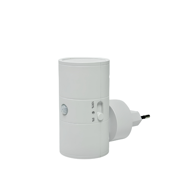 Veilleuse LED à intensité variable à brancher sur une prise, avec interrupteur à tirette – lampe compacte pour le couloir, la chambre et les toilettes, au design moderne épuré – éclairage sur prise avec lumière d’ambiance blanc chaud | Sulvida