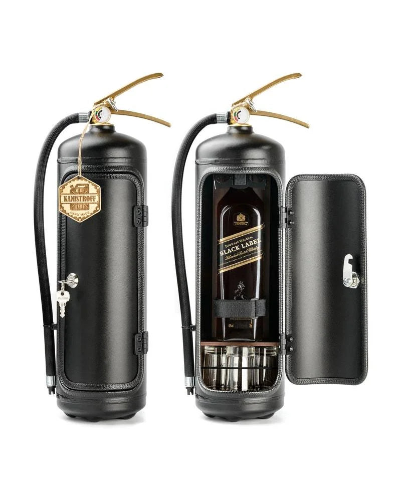 Bar secrète style extincteur - Distributeur de boissons caché avec espace accessoires - Accessoire de bar unique pour la maison - Version métallique | Sulvida