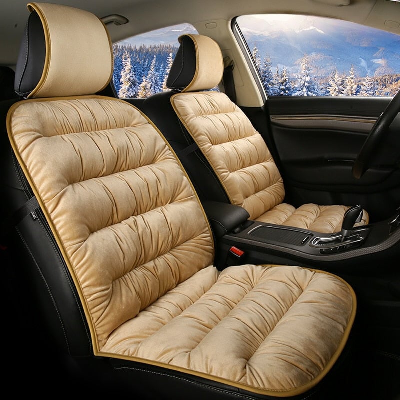 Coussin de siège auto avec rembourrage en peluche courte – Revêtement de siège doux pour conduite confortable | Sulvida