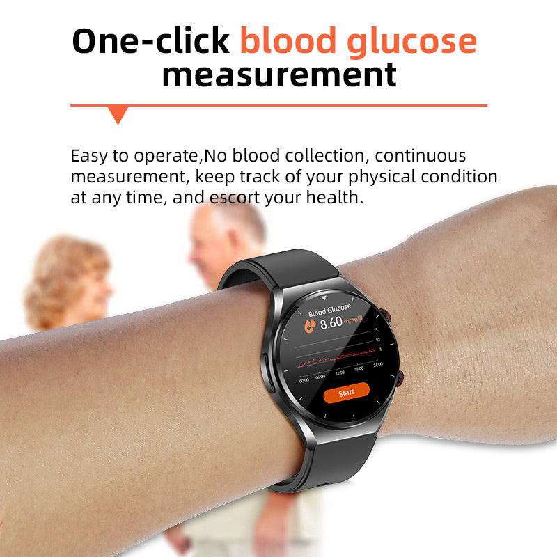 Smartwatch Gezondheidsmonitor met ECG Bloeddruk Hartslagmeting Zwart Zilver Sporthorloge | Sulvida