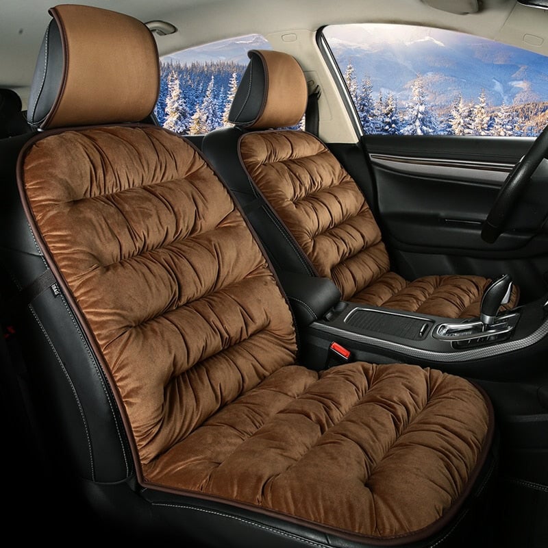 Coussin de siège auto avec rembourrage en peluche courte – Revêtement de siège doux pour conduite confortable | Sulvida