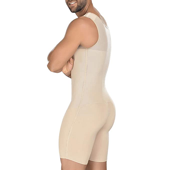 Body shaper de compression pour homme avec haute compression pour ventre et poitrine – Noir & beige – Shapewear pour hommes | Sulvida