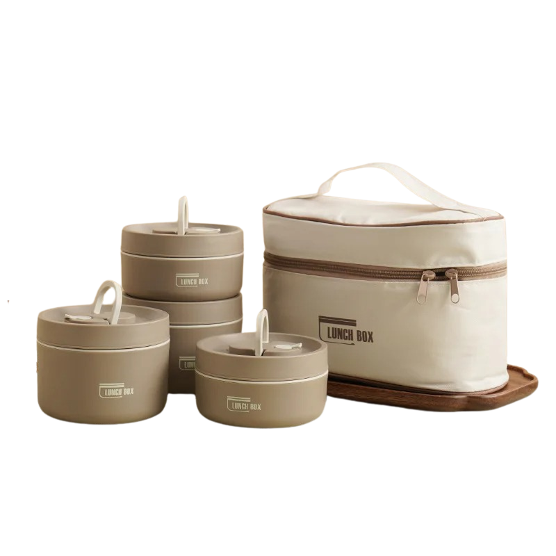 RVS Lunchbox Set met Geïsoleerde Tas – Lekvrije Voedselcontainer 2 of 3 Vakken – Herbruikbaar Bento Box voor Werk Onderweg School | Sulvida