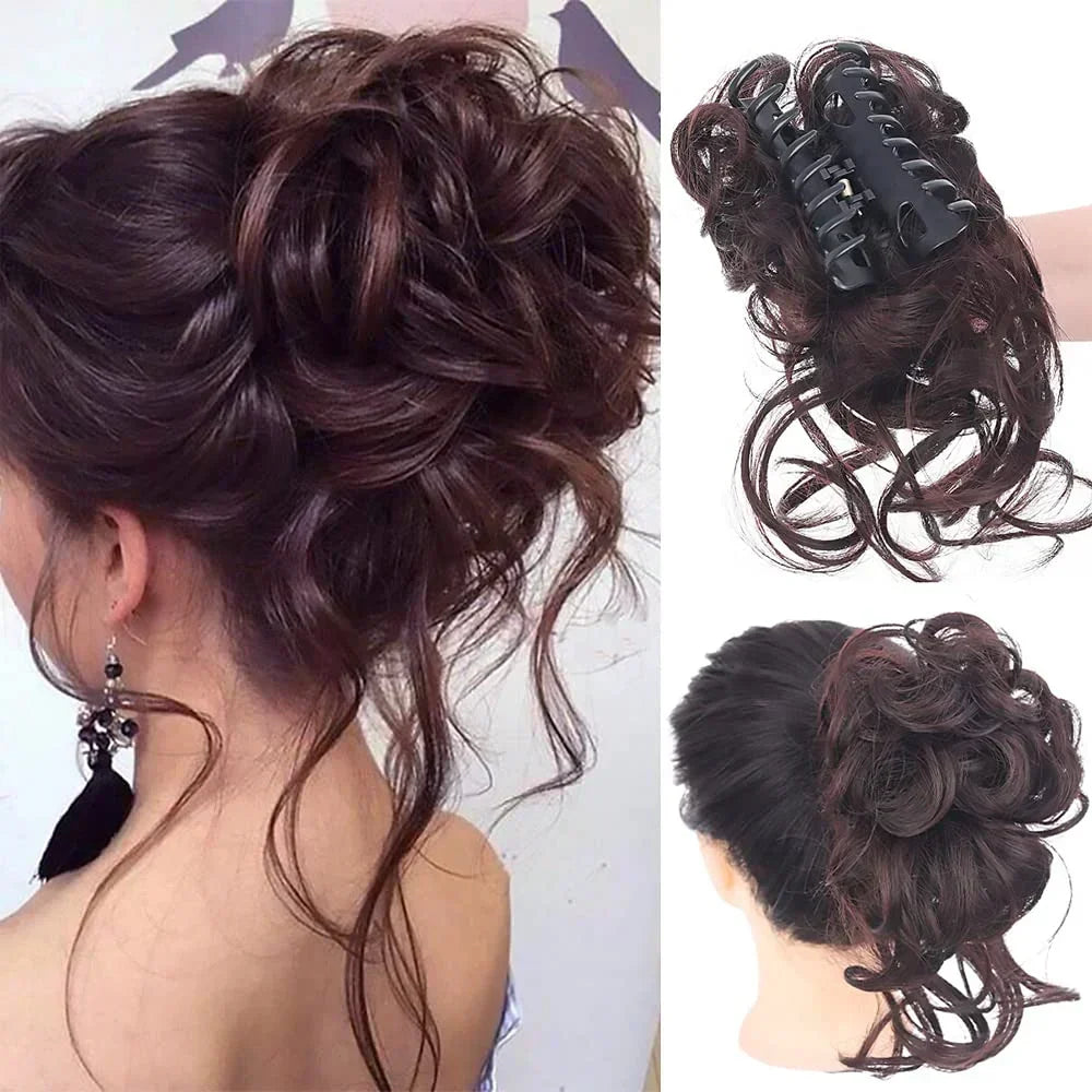 Chignon Clip-in avec Volume et Boucles pour Effet Plein – Postiche Instantané 18 Couleurs | Sulvida