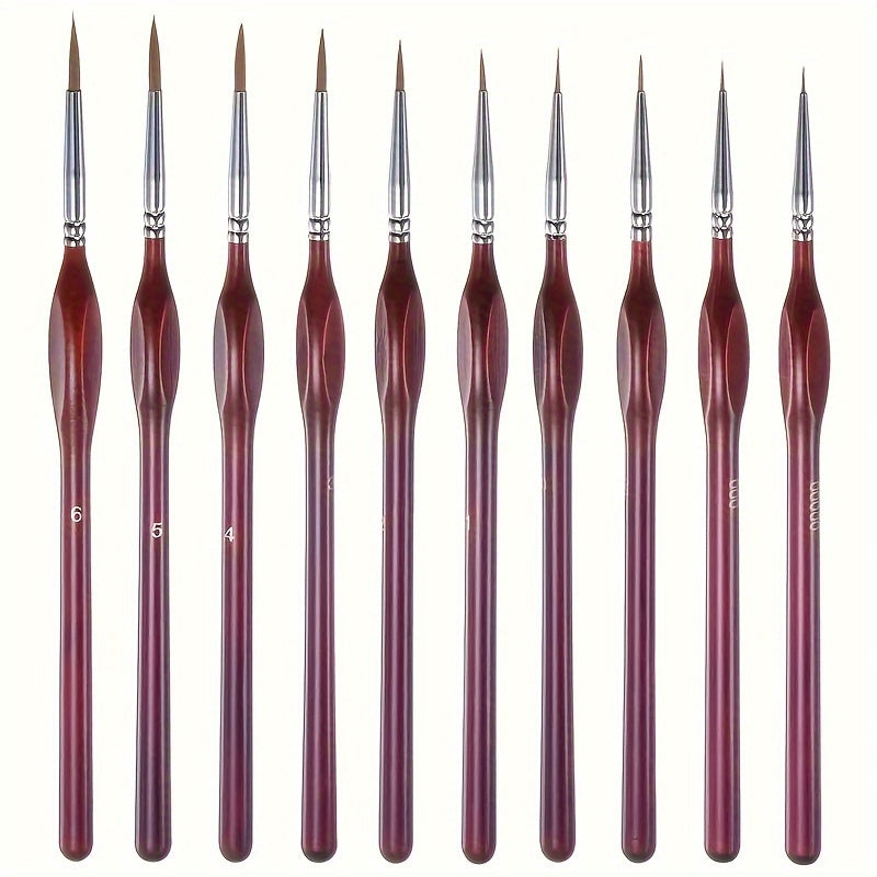 Set de pinceaux de précision pour les travaux de peinture minutieux – pinceaux professionnels à poils synthétiques et manche ergonomique | Sulvida