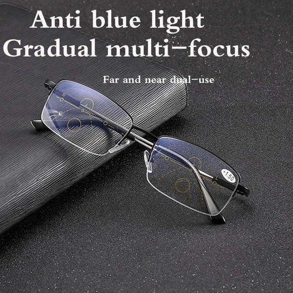 Lunettes de lecture progressives à monture multifocale en titane pour voir de loin et de près, avec verres en polycarbonate, unisexes | Sulvida