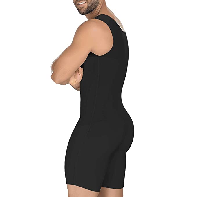 Body shaper de compression pour homme avec haute compression pour ventre et poitrine – Noir & beige – Shapewear pour hommes | Sulvida