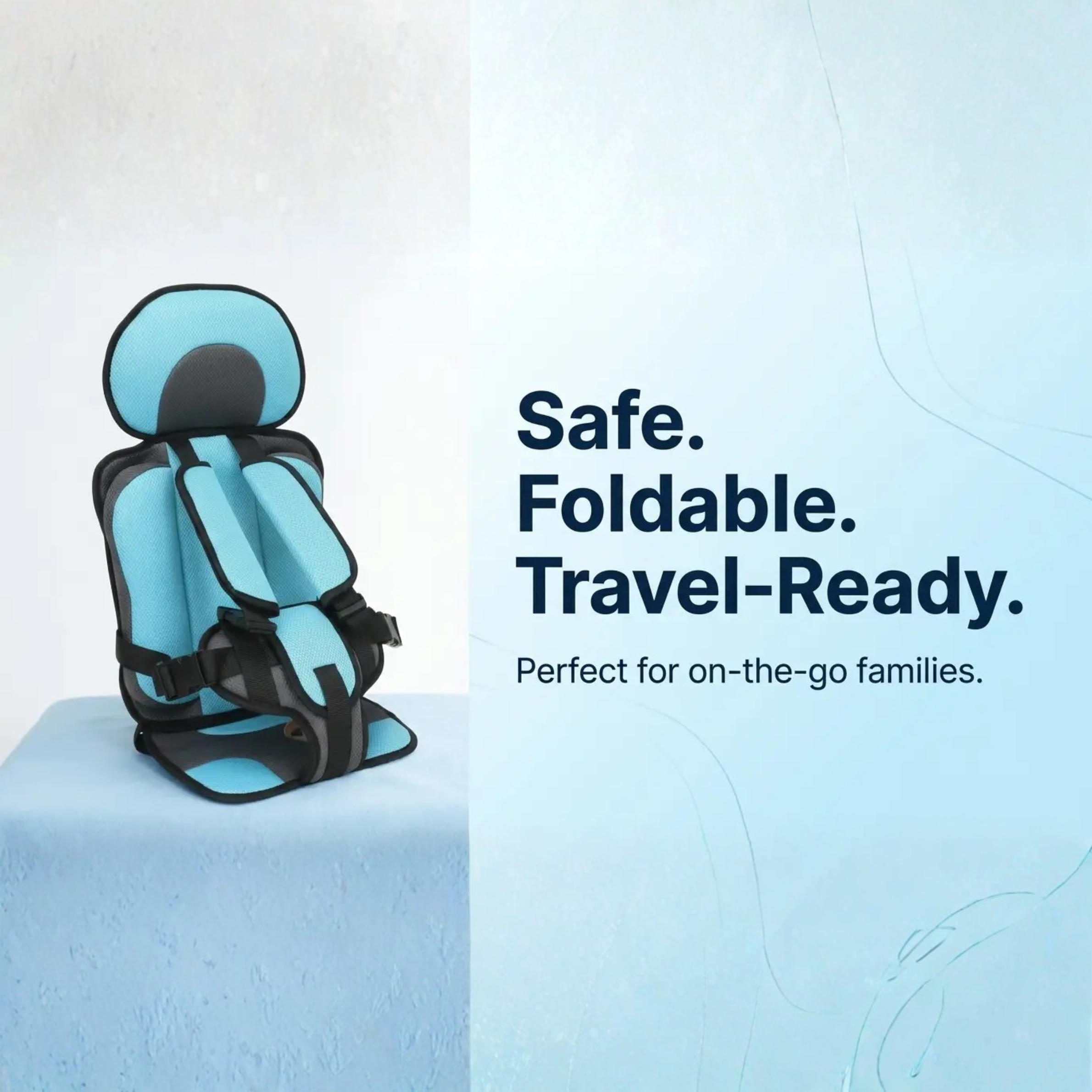 Rehausseurs de voyage pliables pour enfants – Siège auto portable avec harnais 5 points | Sulvida