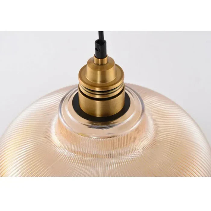 Suspension en verre avec éclairage élégant – Abat-jour en verre ambré ou transparent – Convient pour table à manger et salon | Sulvida