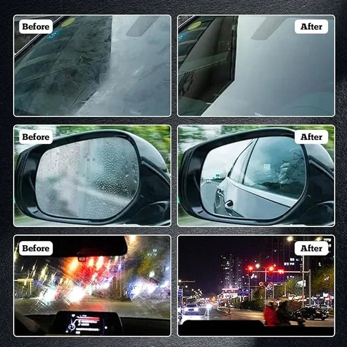 Dégraissant pour film huileux sur vitres de voiture pour une visibilité cristalline | Brosse de nettoyage pour pare-brise et rétroviseurs | Revêtement hydrophobe | Sulvida
