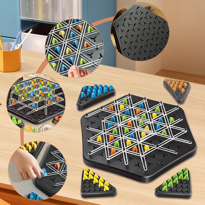 Jeu de réflexion avec élastiques – Jeu de stratégie avec élastiques et picots pour enfants et adultes – Jeu éducatif de société pour développer la logique et la résolution de problèmes | Sulvida