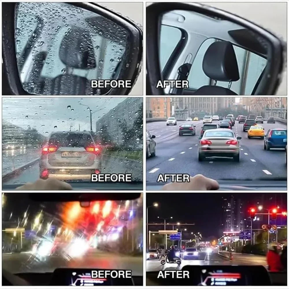 Dégraissant pour film huileux sur vitres de voiture pour une visibilité cristalline | Brosse de nettoyage pour pare-brise et rétroviseurs | Revêtement hydrophobe | Sulvida