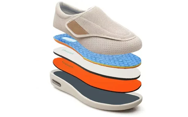 Chaussures pour personnes diabétiques aux pieds gonflés, avec soutien orthopédique et doublure respirante, ajustables et confortables, chaussures de marche pour femmes et hommes | Sulvida