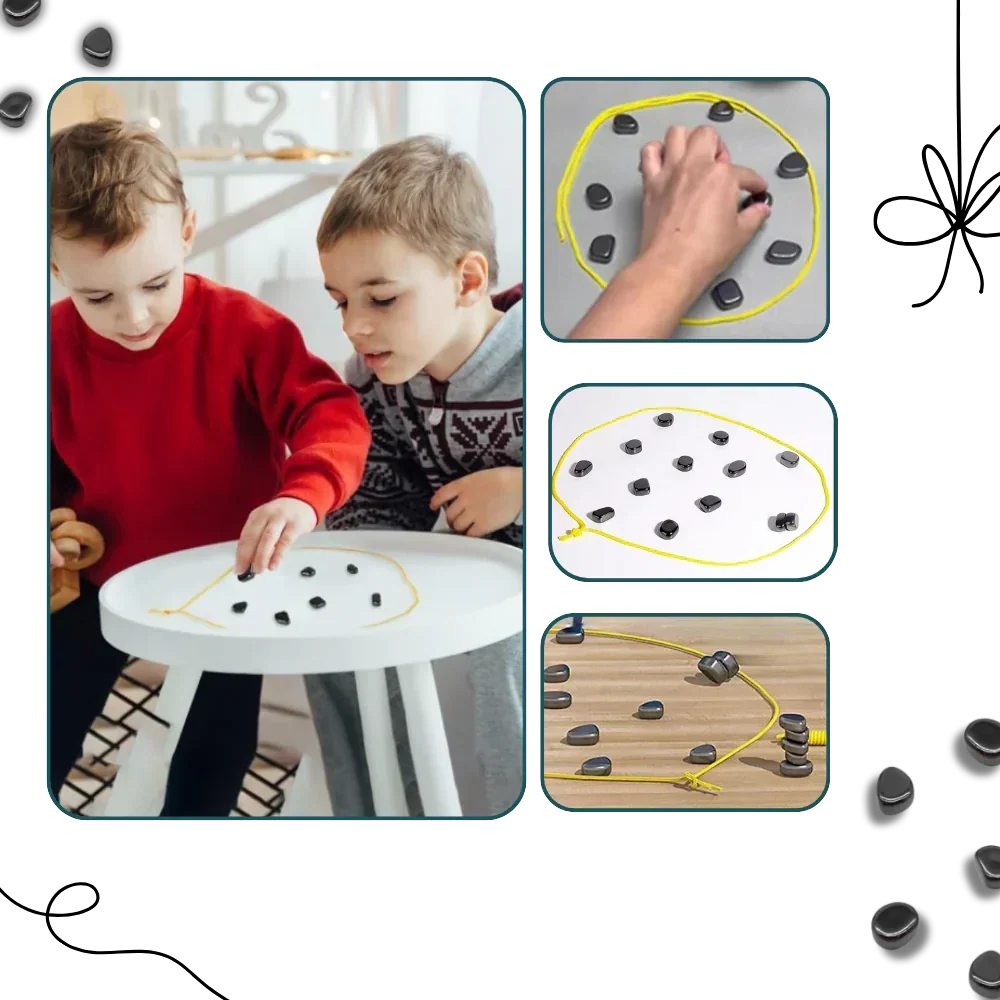 Jeu d'échecs magnétique et jeu de plateau tactique pour famille et amis — 20 aimants, corde et sac de rangement | Sulvida