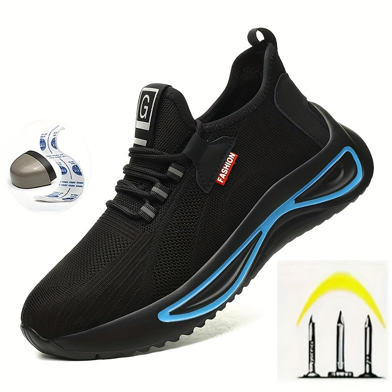 Chaussures de travail légères pour hommes avec embout en acier et mesh respirant – Chaussures de sécurité antidérapantes | Sulvida