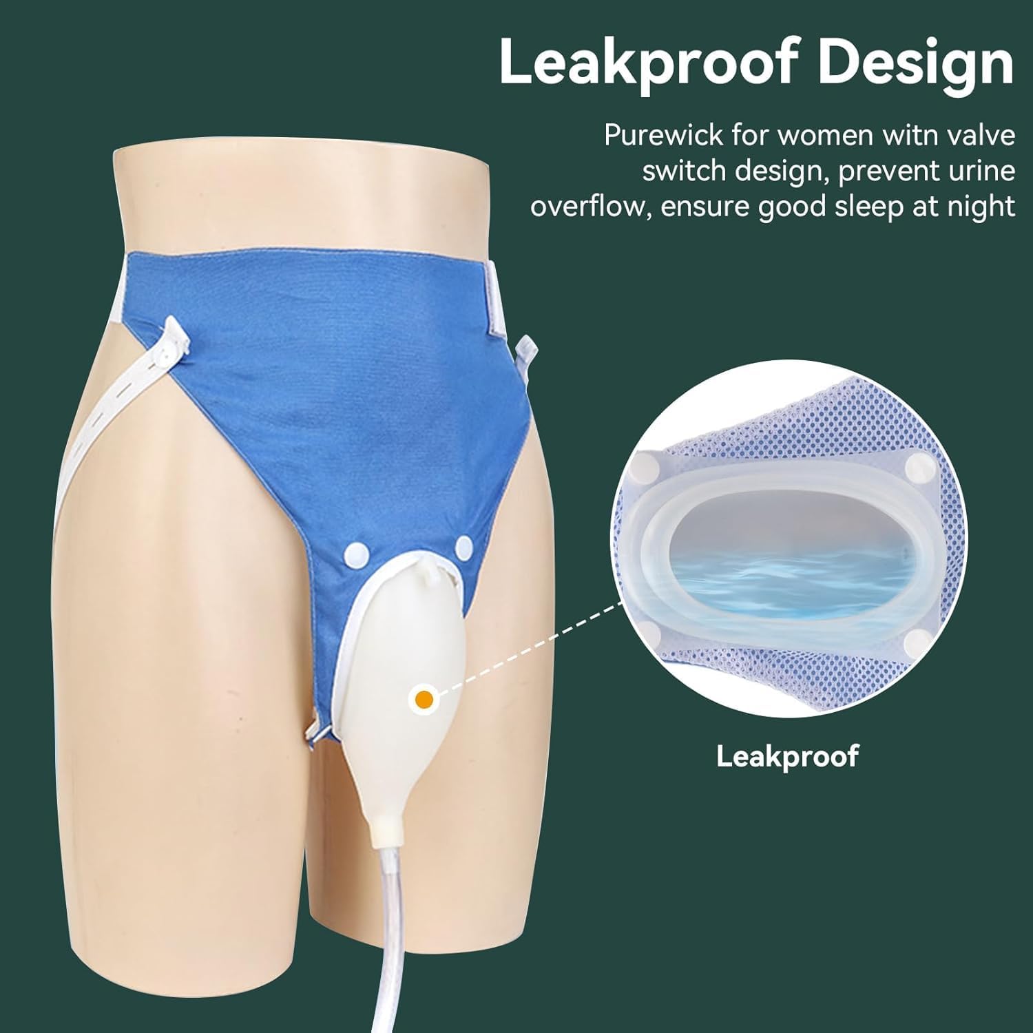 Poche de collecte d'urine réutilisable avec bande de jambe – Système portable de poche à urine pour usage médical | Sulvida