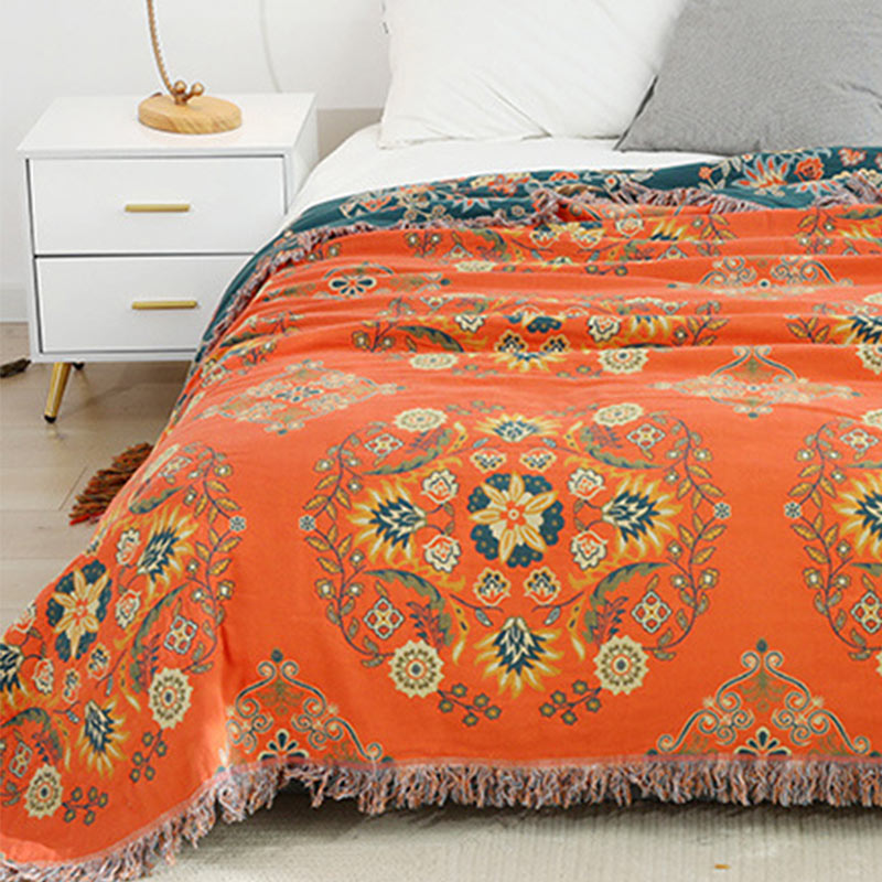 Quilt réversible à motif floral, couette légère et respirante, double face et multifonction, de 150x200 à 230x250 cm, pour toutes les saisons | Sulvida