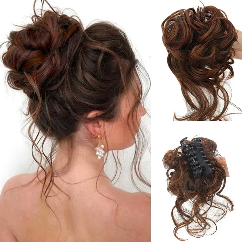 Chignon Clip-in avec Volume et Boucles pour Effet Plein – Postiche Instantané 18 Couleurs | Sulvida