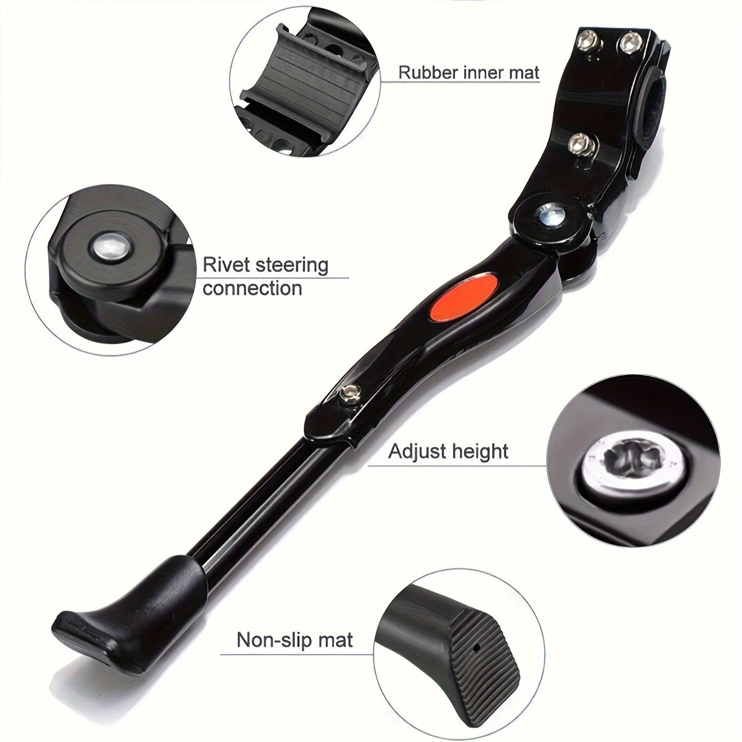 Béquille de vélo réglable en aluminium, béquille latérale pour un soutien stable de 32,7-37,8 cm, universelle pour tous les types de vélos | Sulvida