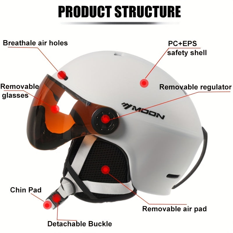 Casque de ski avec ajustement réglable et pièces amovibles – Sécurité pour les sports d'hiver | Sulvida