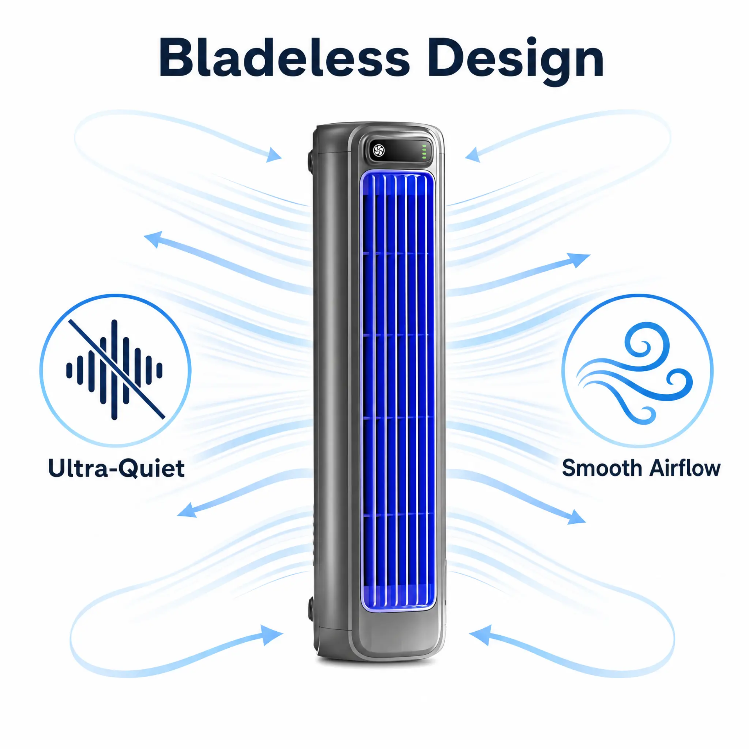 Ventilateur de Sol Portable Rechargeable avec Circulation d’Air Sans Lames – Autonomie de 12 Heures pour Maison, Bureau et Déplacements | Sulvida