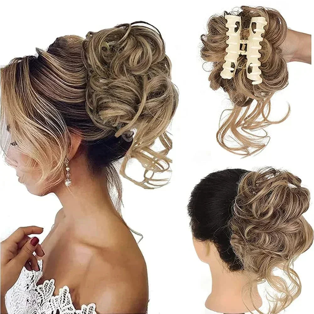 Chignon Clip-in avec Volume et Boucles pour Effet Plein – Postiche Instantané 18 Couleurs | Sulvida