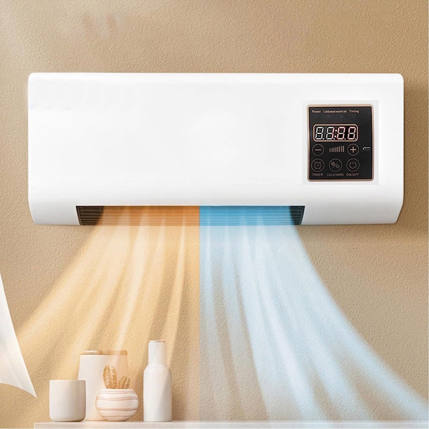 Unité de climatisation murale multifonction avec minuterie et moteur silencieux pour la maison – Refroidissement, chauffage, ventilation et déshumidification 4-en-1 | Sulvida