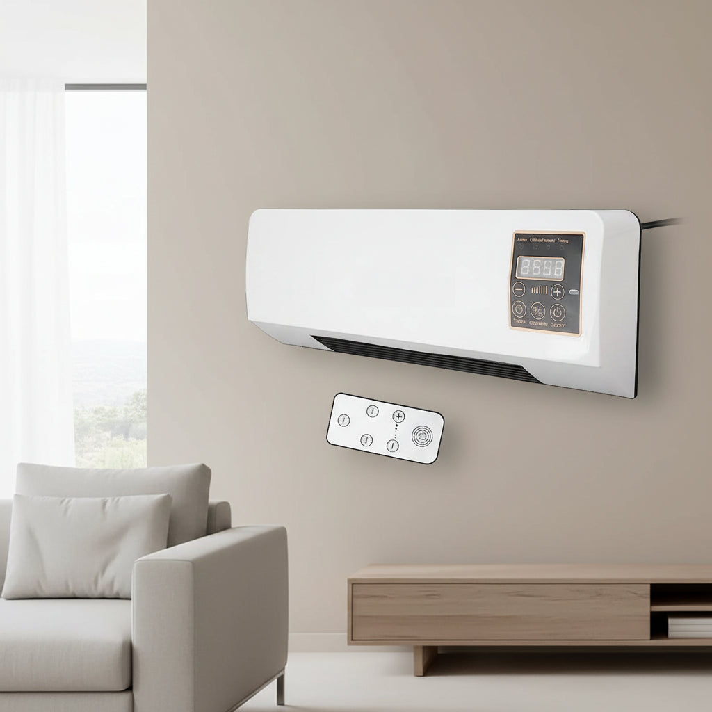 Unité de climatisation murale multifonction avec minuterie et moteur silencieux pour la maison – Refroidissement, chauffage, ventilation et déshumidification 4-en-1 | Sulvida