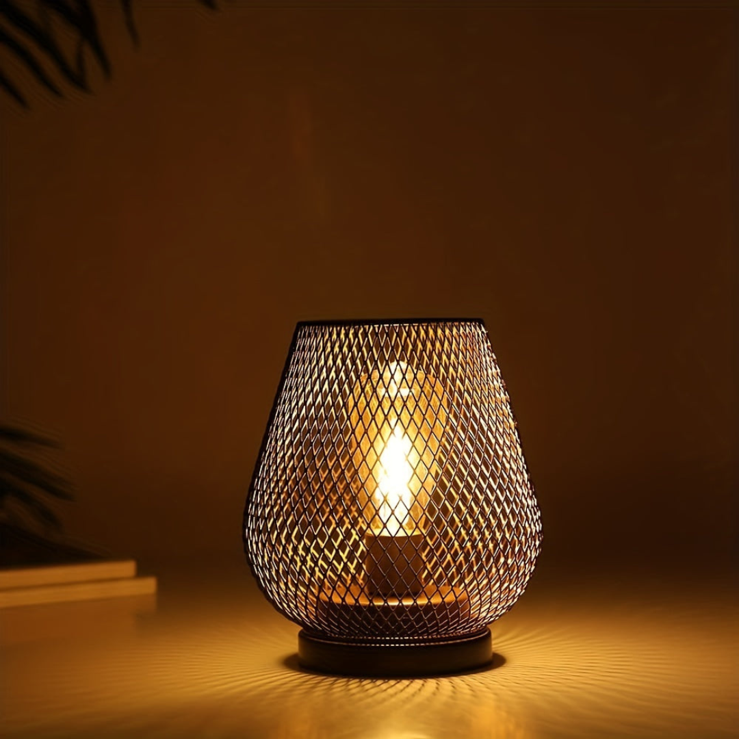Lanterne LED sans fil, élégante lampe de table noire à piles avec éclairage au design vintage pour créer une ambiance chaleureuse à l’intérieur comme à l’extérieur | Sulvida