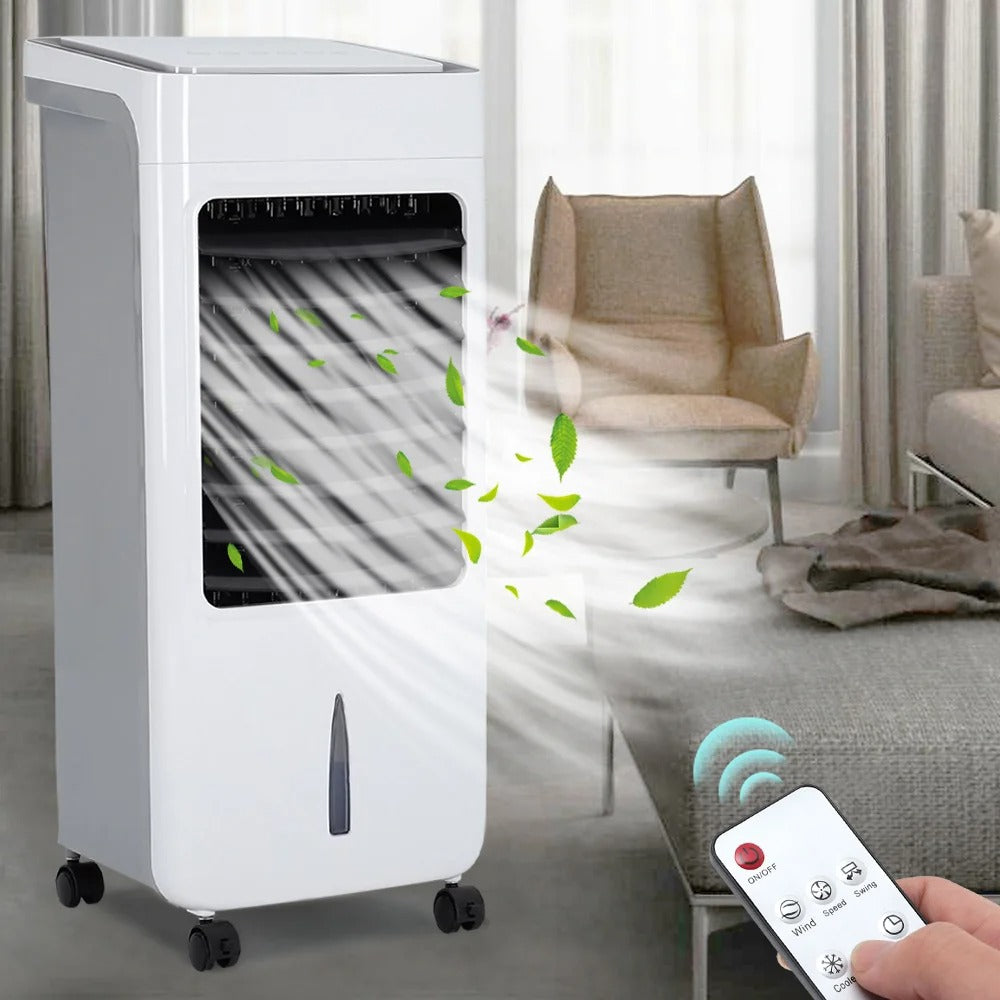 Rafraîchisseur d’air mobile avec télécommande, réservoir d’eau de 10L, refroidisseur évaporatif pour la maison, la chambre et le bureau, 450m³/u | Sulvida