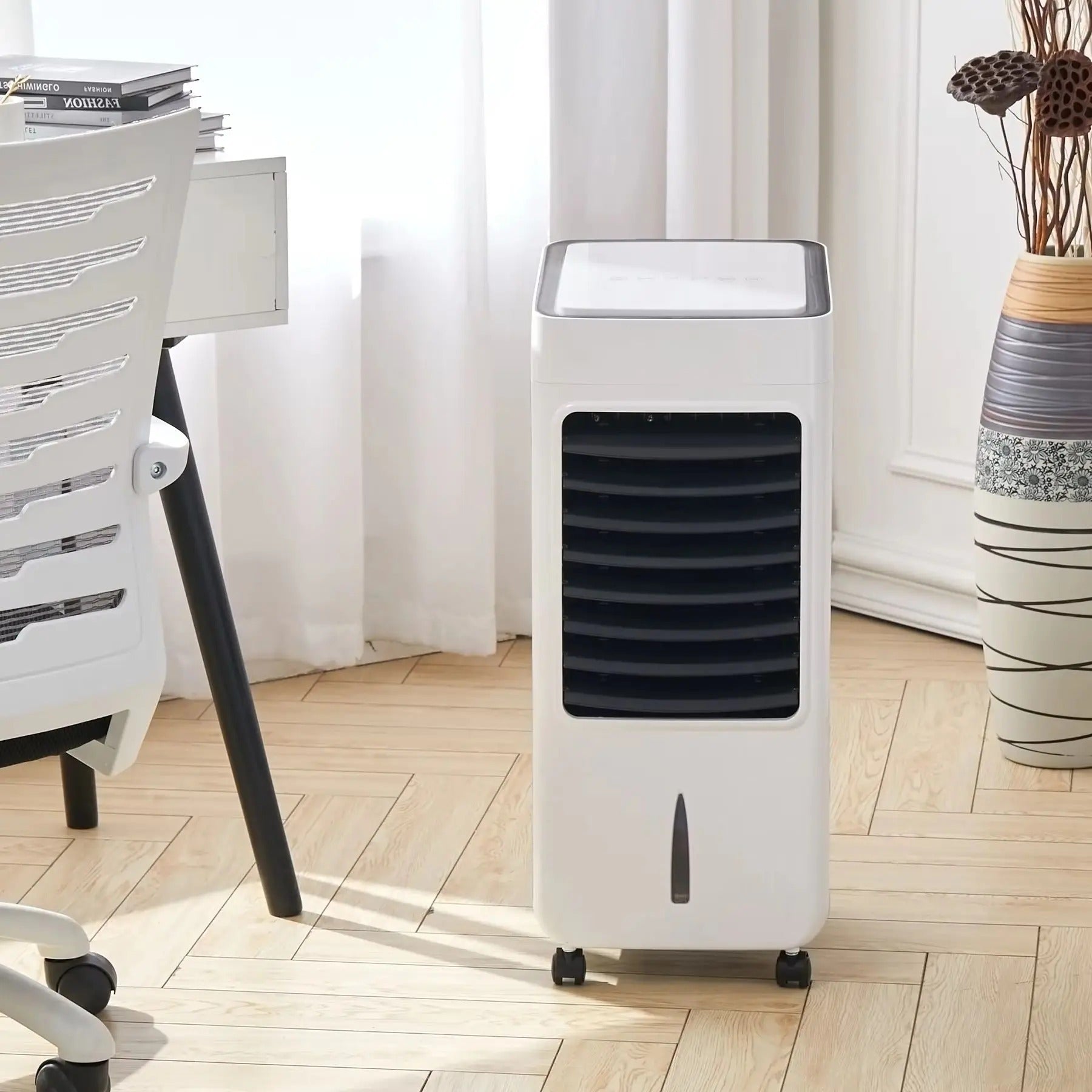 Rafraîchisseur d’air mobile avec télécommande, réservoir d’eau de 10L, refroidisseur évaporatif pour la maison, la chambre et le bureau, 450m³/u | Sulvida