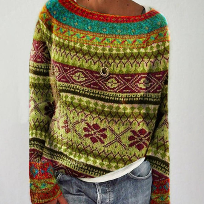 Pull tricoté vintage pour femmes — Pull d’hiver intemporel avec coupe classique | Sulvida