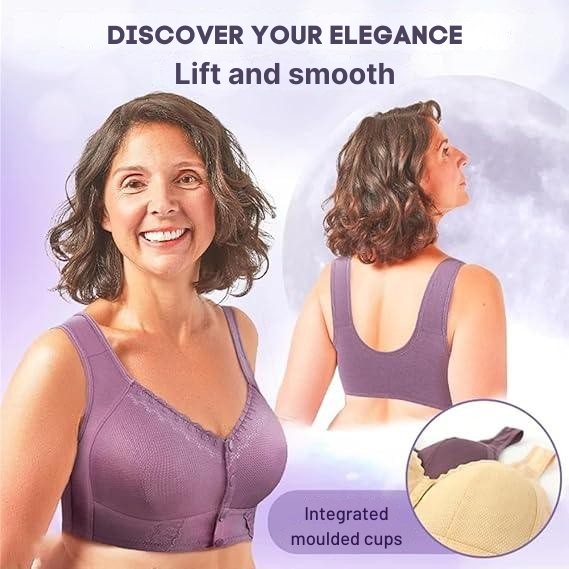 Soutien-gorge à fermeture avant en coton doux, respirant, soutien confortable pour usage quotidien | Sulvida