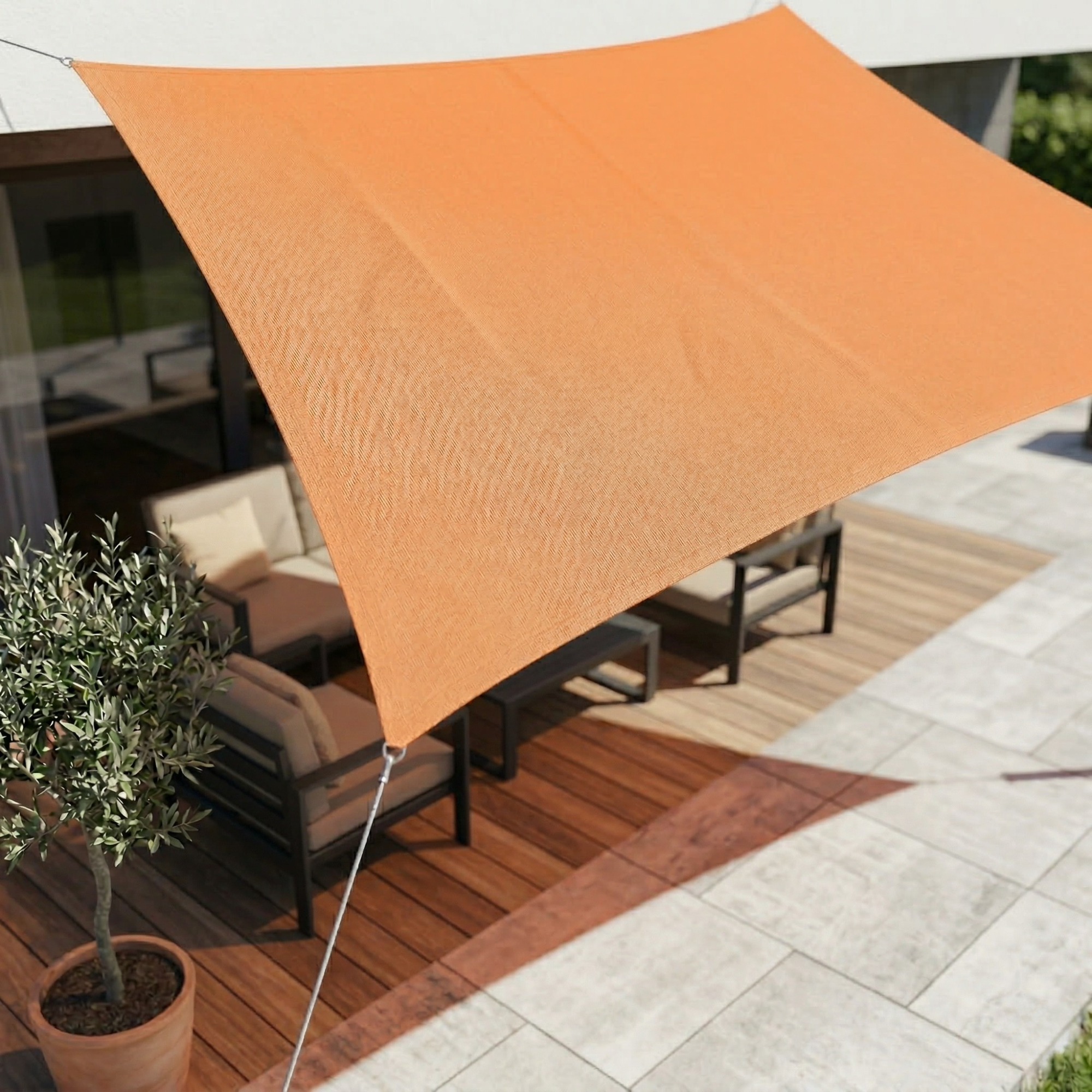 Voile d’ombrage rectangulaire imperméable avec protection UV pour terrasse, jardin, balcon et piscine – Toile d’ombrage en polyester respirant, pare-soleil | Sulvida