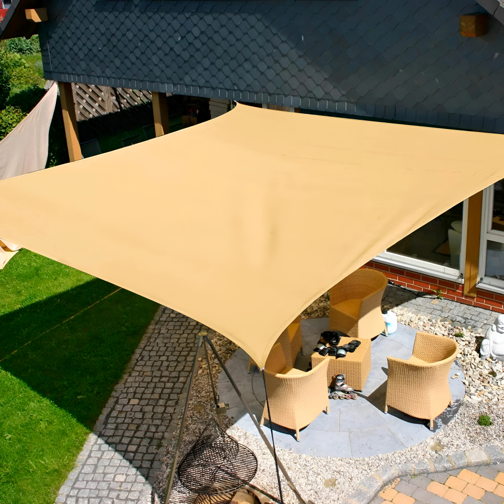 Voile d’ombrage rectangulaire imperméable avec protection UV pour terrasse, jardin, balcon et piscine – Toile d’ombrage en polyester respirant, pare-soleil | Sulvida