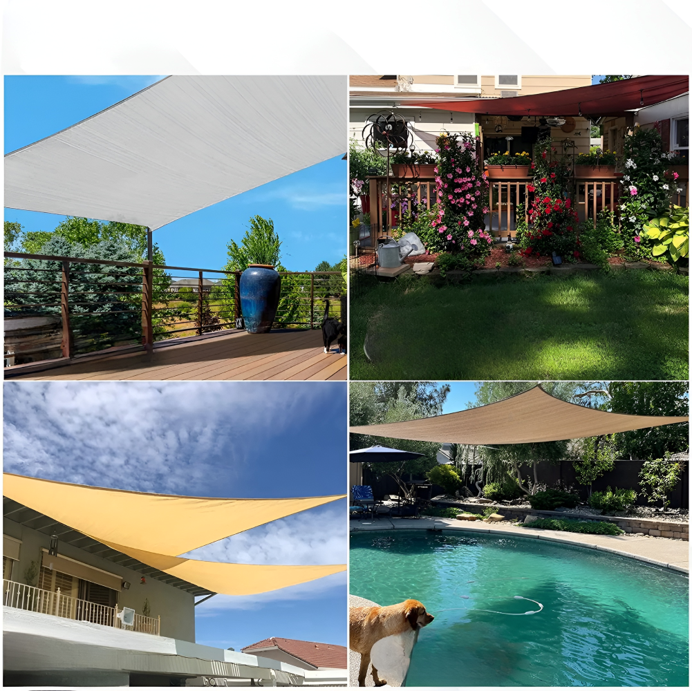 Voile d’ombrage rectangulaire imperméable avec protection UV pour terrasse, jardin, balcon et piscine – Toile d’ombrage en polyester respirant, pare-soleil | Sulvida