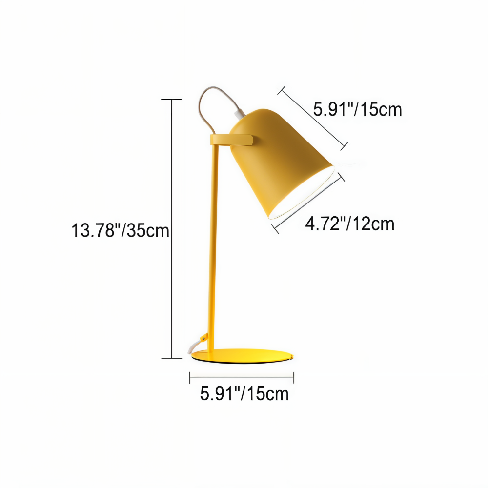 Lampe de table rotative avec abat-jour réglable – Design aux couleurs macaron et lumière douce pour les yeux, idéale pour lire et étudier | Sulvida