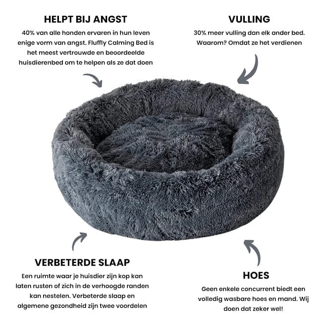 Panier rond pour chien avec bord surélevé – Lieu de sommeil apaisant pour chien et chat | Sulvida