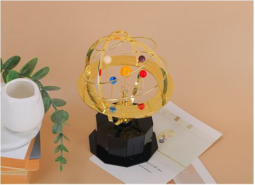 Modèle Mécanique Fait Main du Système Solaire Orrery en Laiton avec 5 Planètes pour Décoration | Sulvida