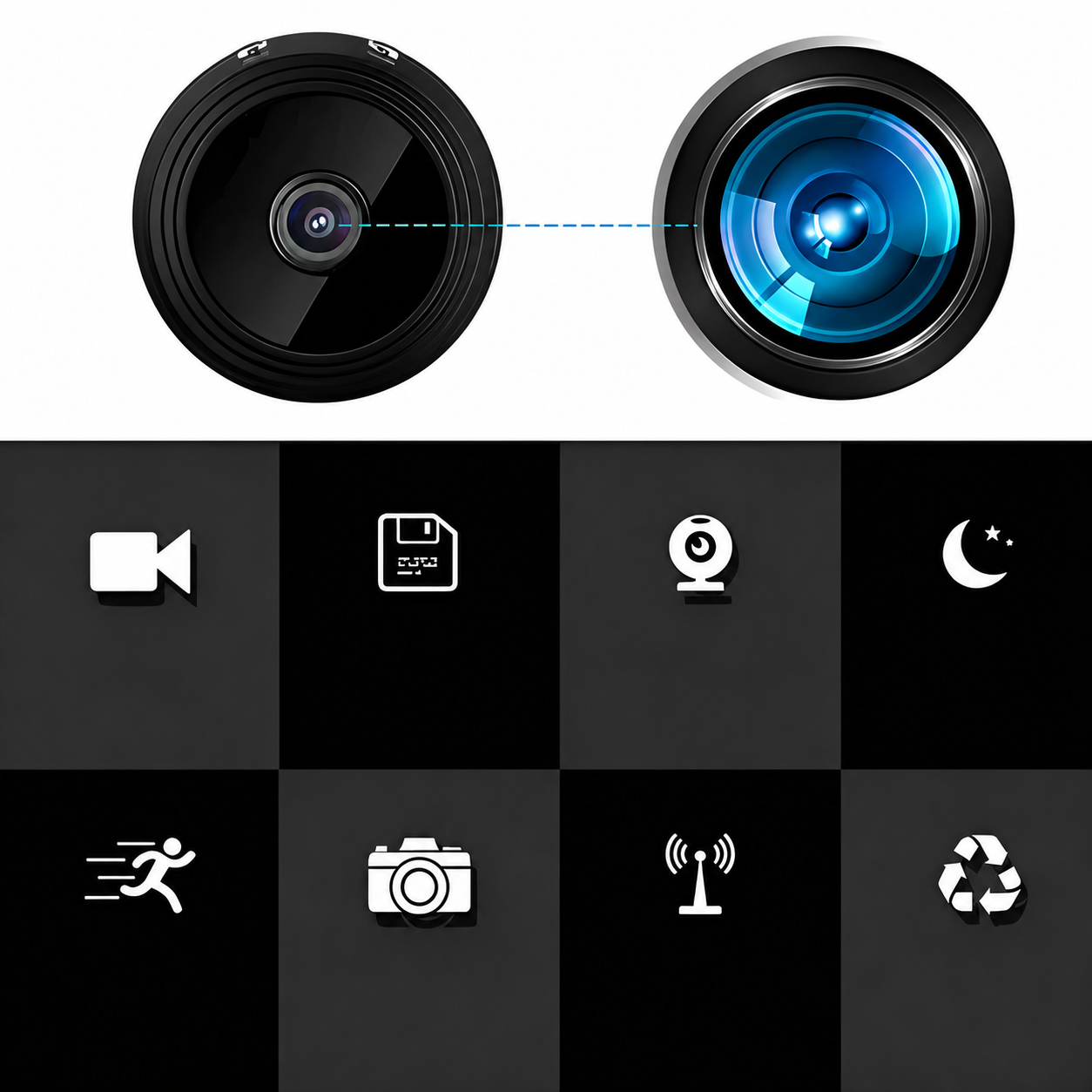 Mini caméra de sécurité compacte HD 1080P avec vision nocturne et détection de mouvement pour surveillance intérieure et extérieure, sans fil et facile à installer | Sulvida