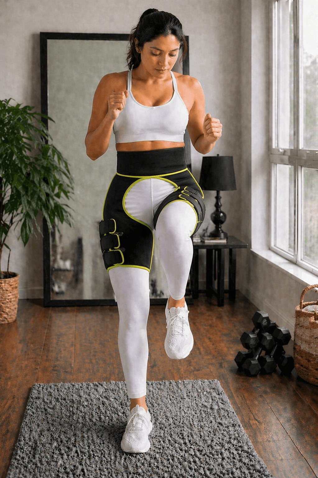 Bande de soutien pour hanches et cuisses avec compression réglable pour soulagement de la douleur et soutien | Sulvida