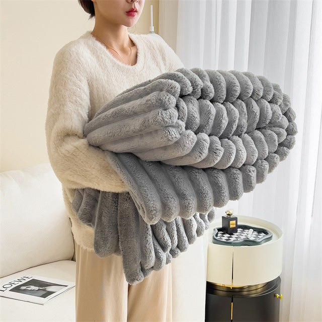 Plaid en peluche de luxe – Plaid ultra doux et chaud pour canapé et lit | Sulvida
