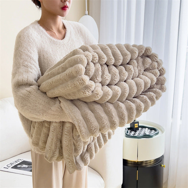 Plaid en peluche de luxe – Plaid ultra doux et chaud pour canapé et lit | Sulvida