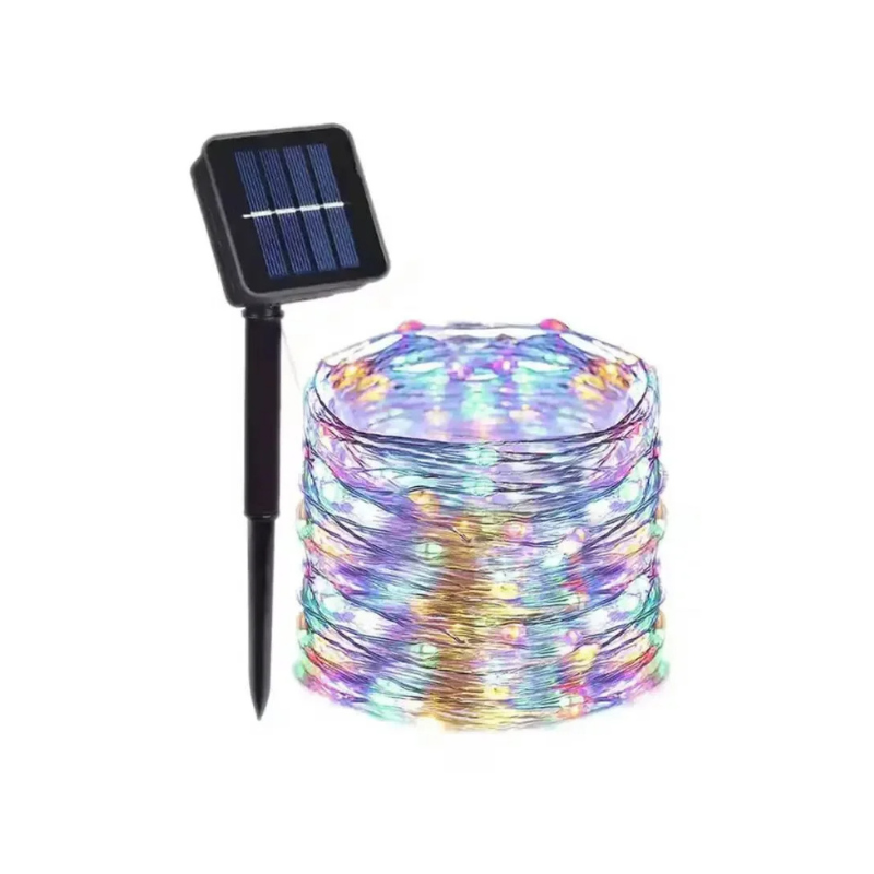 Solarlichterketting met meerdere lichtmodi en batterijmodus GlanzGirlande – sfeervolle buitenverlichting voor tuin terras feesten – watervast met kleurkeuze warm wit koel gekleurde LED-lampen | Sulvida