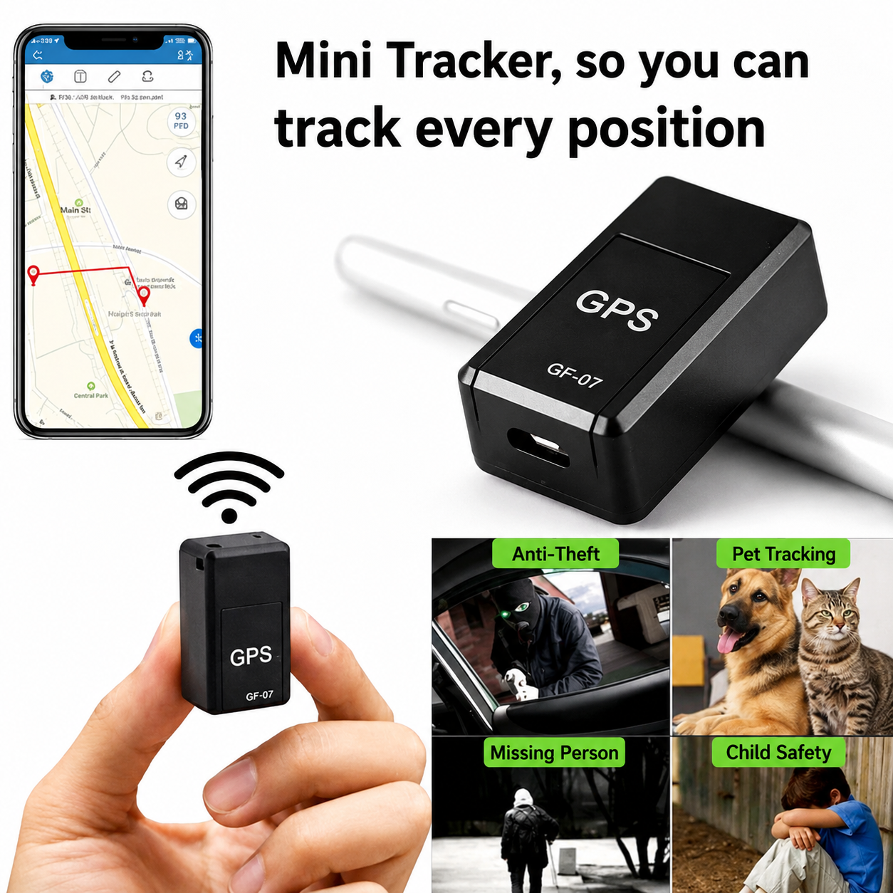 Mini traceur GPS sans abonnement avec localisation en temps réel et fixation magnétique pour voitures, vélos et bagages | Sulvida