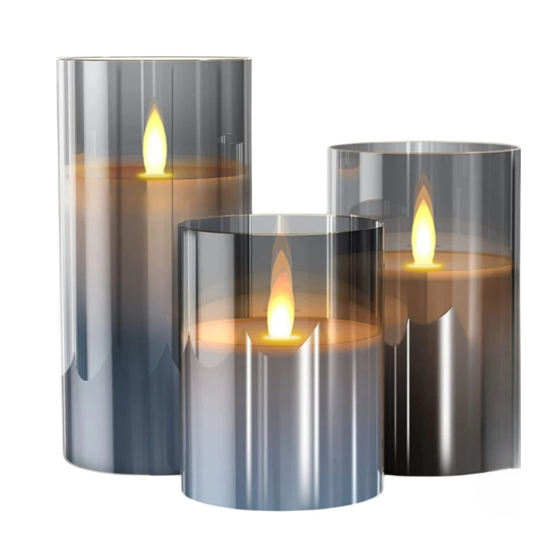 Bougies LED avec télécommande – Lot de 3 bougies à lumière blanc chaud et éclairage d’ambiance – Bougies sans flamme pour décoration intérieure et festive | Sulvida